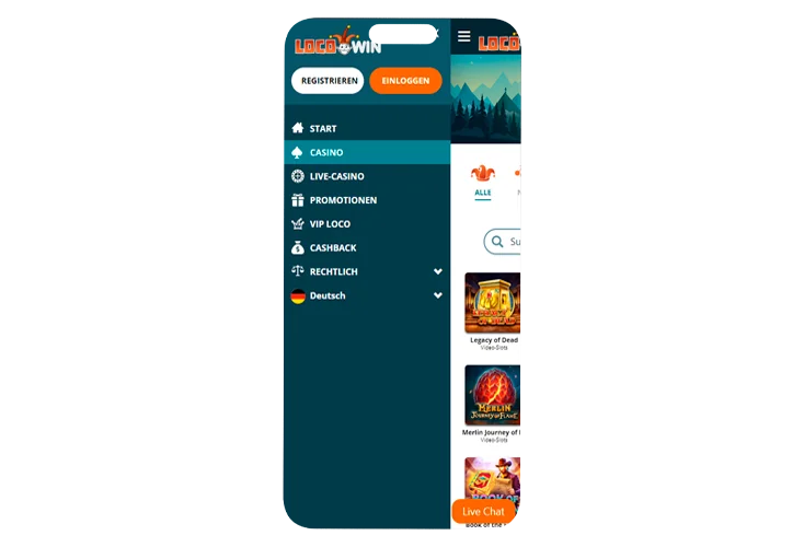Melden Sie sich über Ihr mobiles Gerät an oder registrieren Sie sich